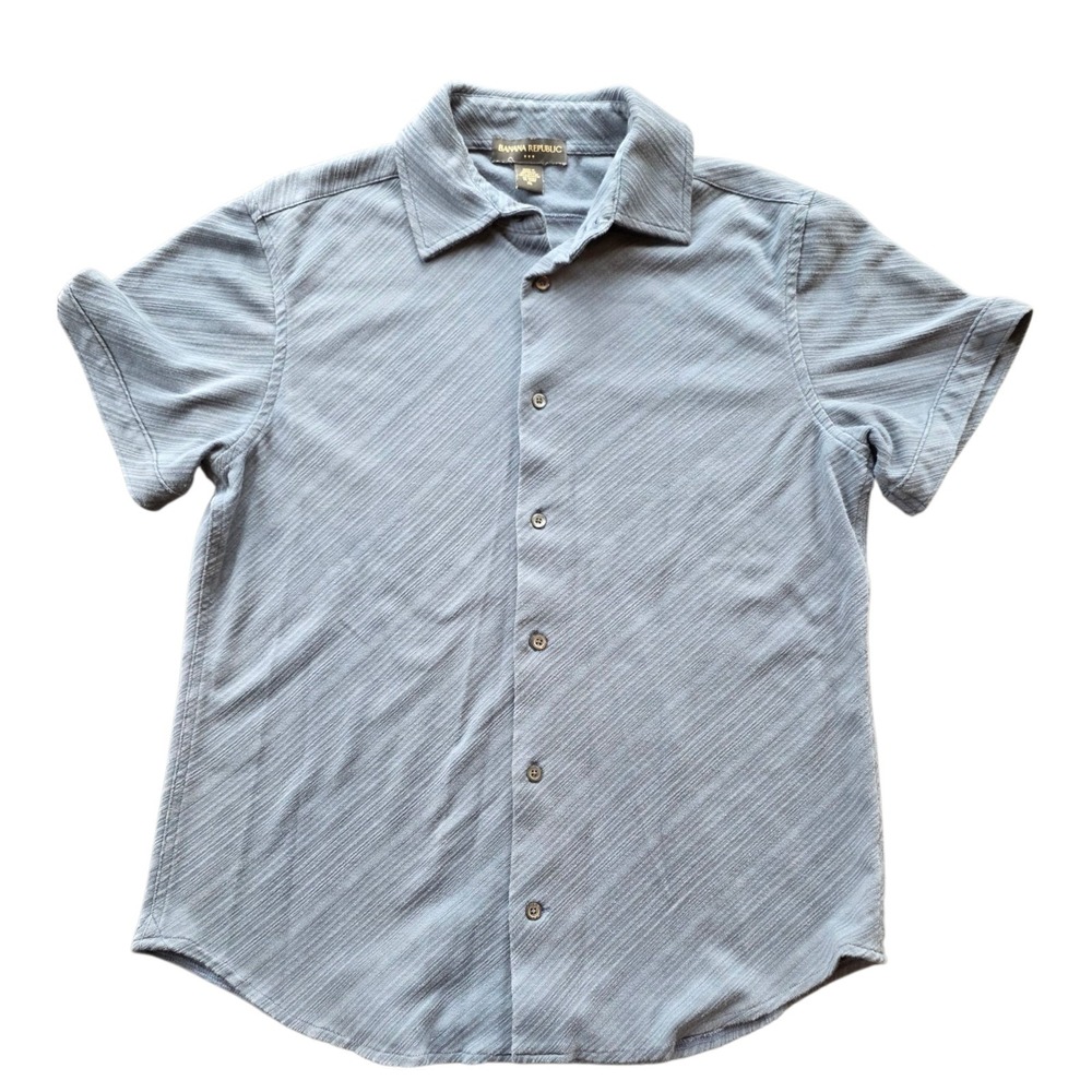 BANANA REPUBLIC Open‎ Collar Short Sleeve Box Shirt Men's XL